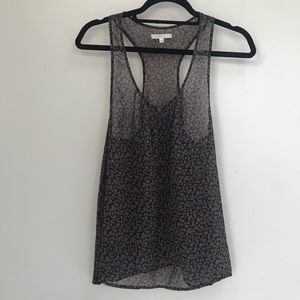 Madewell Eliot Leopard Print Racerback Blouse